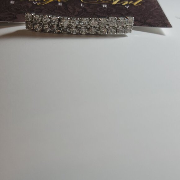 Antique Bar pin Double Row Cz High Quality Prong set on Rhodium Beauty Finish - Picture 1 of 6